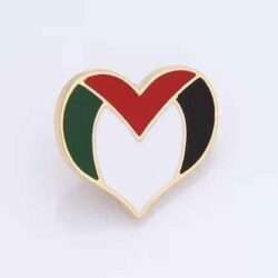 Palestine Pin Flag Metal Heart